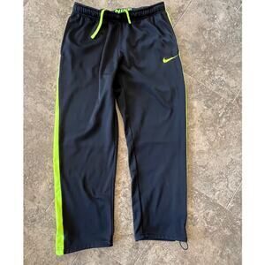 Nike Therma Fit, black with yellow stripe down legs, joggers, men's size XL